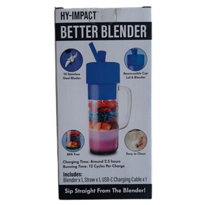 Better Blender Turbo Power USB Rechargeable 16 Oz