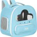 Cat Backpack Carrier, Large Space & Breathable, Pet Hiking Travel Backpack for Cats or Small Dogs Puppies, Intended for Hiking/Camping/Traveling (Blue, 15"x10"x15")