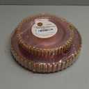 PLASTICPRO 32 Piece Combo Plastic Dinner Plates Disposable Plastic Fancy Heavy Duty Party Dishes 7 inch and 10 inch, Translucent Pink and Gold Beaded