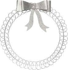 2 Pcs Christmas Photo Holder Display 17" Metal Wreath Xmas Card Holder Display Wall Hanging Decoration with Bow Wire Loop for Greeting Card Picture Insert Holiday Wall Decor(Silver)