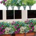 Artificial Flowers for Outdoor Decor, 16 Pack UV-Resistant Fake Colorful Silk Daisy Flowers, Perfect for Spring & Summer Decorating Front Porch, Patio, Window Boxes, and Potted Plants