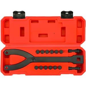 weyleity Variable Pin Spanner Wrench | 10 Pack Adjustable Cylinder Spanner Wrench Set with Pins 1/2" Drive Ratchet Fan Clutch Pully Holder Wrench Kit 1-1/4 Inches to 5 Inches