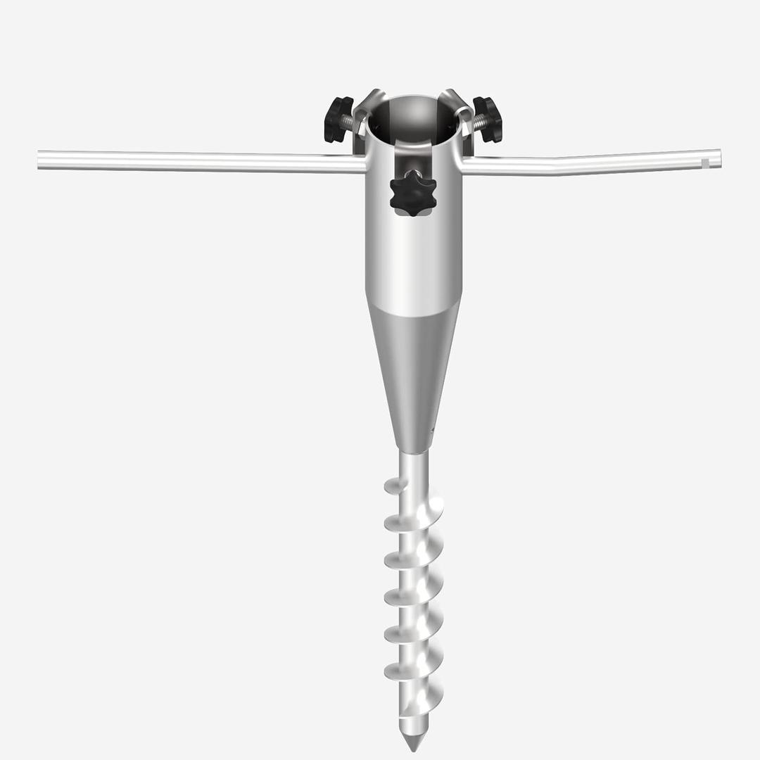 Beach Umbrella Anchor,No Dig Ground Anchor with 5-Spiral Screw,Umbrella Sand Anchor,Rust Free Strong Beach Umbrella Auger,Umbrella Holder for One Size Fits All