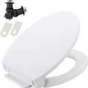 SS113/SS114 Toilet Seat Replacement Compatible with TOTO,Elongated Toilet Seat Soft Close,Traditional Toilet Seat Replacement,Toilet Lid Slow Close Quiet No Slam, Heavy Duty Elongated Toilet, White