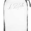 Le Parfait Super Jar, Canning Jars, 1.5L French Glass Canning Jar w/Round Body, Glass Jars w/Airtight Lid, Canning Jar Wide Mouth, Glass Jar w/Lid, Clear Jar, Clear Glass Jar (32oz/Quart & Half, 1 pk)