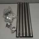 Anovo Flag Pole Kit- Stainless Steel 6 FT Flag Poles with1 Inch Metal 360 Rotating Flag Pole Rings Clip, Two-Position Flag Pole Holder Brackets Mounting for Outside House Outdoor Porch (6 FT-Sliver)