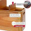 Wooden Kitchen Utensil Holder Organizer for Counter or Countertop, Large Wooden Utensil Holder for Storage Cooking and Silverware with 4 Compartment, Acacia Rustic Wood Container Extra Large