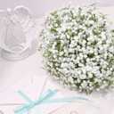 100 Pcs Babys Breath Artificial Flowers, Baby Breath Flowers Artificial Bulk, Real Touch White Fake Flowers, Faux Babies Breath Gypsophila for Wedding Home Decor Floral Arrangement
