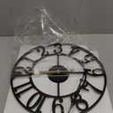 Wall Clock Battery Operated,Silent Non Ticking Modern Rustic Metal Small Clocks for Living Room/Bedroom/Office/Kitchen/Farmhouse Home Decor-16IN(Arabic Number-Black)