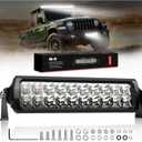 4WDKING LED Light Bar 10 inch IP68&IP69K Waterproof Dual Row Off Road Light Bar with DT Connector 90W Flood and Spot Combo Beam Work Light for Truck Cars ATV UTV Boat