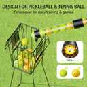 17 Balls Pickleball Ball Retriever & Ball Holder Storage with Strap, Back Saver for Pickleball Accessories, Quick for Pickleball Tube Ball Pickup (Green)