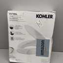 KOHLER 25875-0 Hyten 3" Height, Elevated Soft Close Elongated Toilet Seat, Contoured Seat with Grip-Tight Bumpers, Quick-Attach Hardware, No Slam Toilet Seat, White
