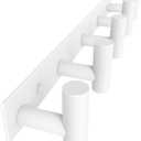 VAEHOLD Hat and Coat Wall Mount Rack - Hooks for Robes, Bags, Keys, and Towels - Bathroom Towel Hanger Organizer (White, T Shape 5 Hooks 1 Pack)