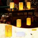 Zhengmy 20 Set Christmas Waterproof Luminary Bags Sets with Light String and Weighted Water Bags for Christmas, Thanksgiving, Halloween, Weddings, Valentine's Day Decoration (Stars and Moon)