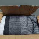 Dobuyly Grey Quilt King Size Set, Boho Bedspread King Size, Striped Bedding Sets 3 Pieces, Lightweight Soft Gray Black Coverlet Bed Sets with 2 Pillow Shams 110"x90"