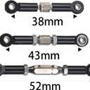 ShareGoo Aluminum Turnbuckle Pull Rod Steering Linkages Arm Tie Rod Ends Servo Link Rod with Screwdriver Compatible with WLtoys 144001 1/14 RC Car Buggy,Black