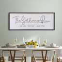 The Gathering Place Wall Decor Sign 32"x12" Large Family Dining Room Vintage Wooden Framed Country Farmhouse Simple And Rustic Hanging For Kitchen Home Wall Art Decoration (Black)