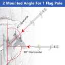White Flag Pole for House with Holder Bracket,5-6ft Tangle Free Flag Poles for Outside House,Heavy Duty House Flag Pole Kit for 3x5 American Flags, Metal Flagpoles Residential for Outdoor Porch Garage