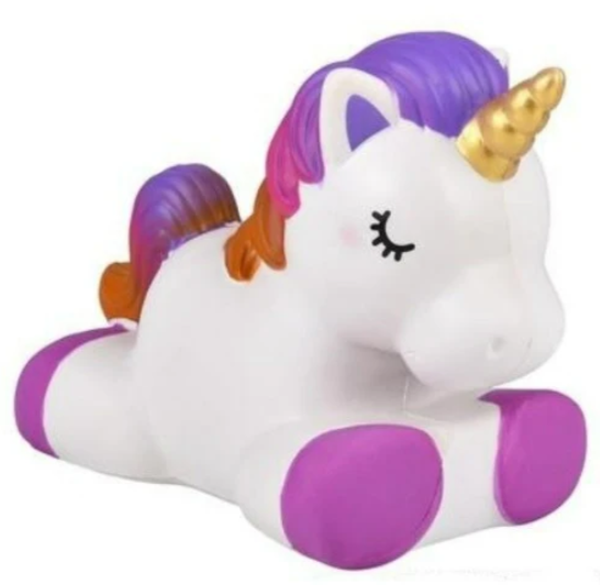 12" Jumbo Pony Unicorn Squishy Slow Rise Foam Pet Animal Toy - Scented Sensory, Stress, Fidget Toy (White/Pink/Purple)