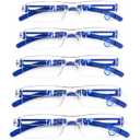 AQWANO Rimless Computer Reading Glasses Blue Light Blocking, 5 Pack Fashion Clear Frame Readers for Women Men Lightweight & Comfortable Anti Glare,3.0