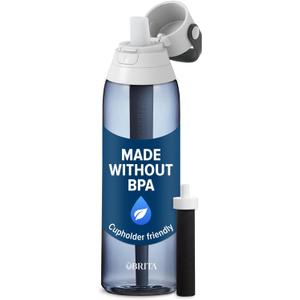 Brita Insulated Filtered Water Bottle with Straw, Reusable, Christmas Gift and Stocking Stuffer For Men and Women, BPA Free Plastic, Night Sky, 26 Ounce