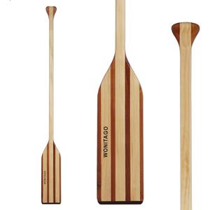 Wooden Canoe Paddle with Anti-Collision Edge, Ergonomic Palm Grip, 146 CM/4.8 FT