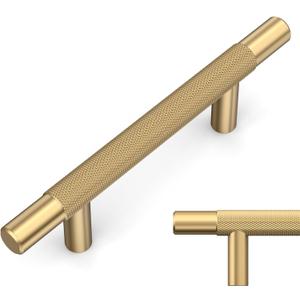 Amerdeco 10 Pack Champagne Bronze Knurled Cabinet Pulls 3 Inch Hole Centers Kitchen Cabinet Handles Hardware Kitchen Handles for Cabinets Handles IH0006