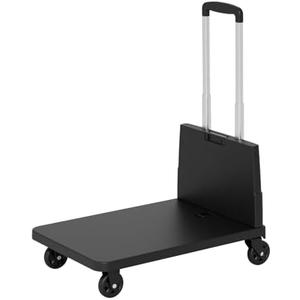 Folding Trolley for Moving, 330 lbs Heavy Duty Luggage,4 Wheel Foldable, Expandable Platform with Bungee Cord, Portable Moving Utility Carts Cart Utility Carts Trolley Cart (Black, L)