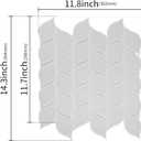 5 Sheets Ivy Glass Mosaic,Leaf Tile Mosaic for Kitchen Backsplash,Leaf Shape Mosaic for Home Décor