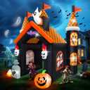 12FT Halloween Inflatable Archway with LED Light, Kalolary Large Haunted House Inflatable Ghost Pumpkin Blow up Tunnel Halloween Outdoor Yard Decoration for Halloween Party Home Lawn Family