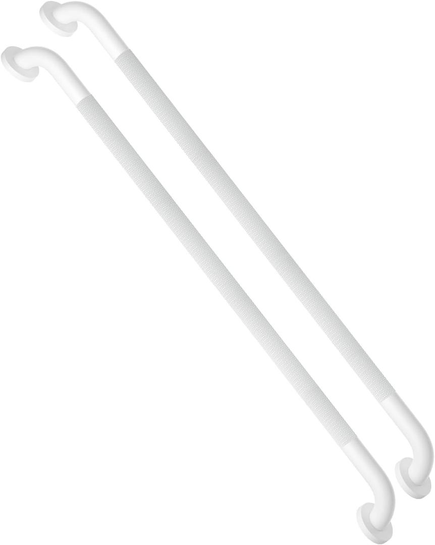 2 Pack 36 Inch Anti Slip Shower Grab Bar Oil Rubbed White 1.25" Diameter,Munzong Bathroom Grab Bar, Knurled Bathroom Balance Bar,Safety Hand Rail Support Handicap Elderly Senior Assist Bath Handle