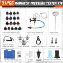Coolant Pressure Tester Kit, 31PCS Master Coolant Vacuum Refill Kit with 23 Radiator Adapters for Automotive Cooling System Vacuum Leak Tester & Radiator Pressure Tester Kit with Refill Tool