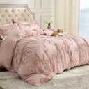 Bedsure Tufted Rose Pink Queen Size Comforter Sets, GentleSoft™ 3 Pieces Bow Cute Bedding Pink Room Decor, Gifts for Girls Teens Women, All Seasons, 1 Bed Comforter, 2 Pillow Shams, 90x90 Inches