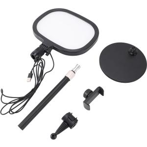 Desktop Video Conference Lighting Kit, Professional LED Light with Stand and Phone Holder, Adjustable Brightness and Color Temperature for Zoom Streaming Video Recording Makeup, US