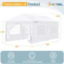 HOTEEL 10x20FT Party Tent Outdoor Canopy for 20-30 People with 6 Removable Sidewalls, 2 Zipper Doors, 12 Ropes and 24 Stakes, Carpas para Fiestas for Wedding Patio Backyard Baby Shower, White
