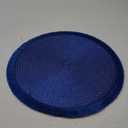 Fennco Styles Handwoven Fringe Boho Placemats 15" Round, Set of 4 - Navy Blue Braided Texture Table Mats for Home, Dining Room, Banquets, Family Gathering and Special Occasion