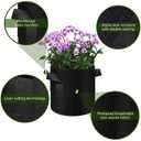 WHATWEARS 75 Pack 10 Gallon Plant Grow Bags Bulk, Thickened Nonwoven Fabric Pots with Handles, Black Vegetable Planter Bags Containers, Cloth Planters for Garden Vegetable/Flower/Plant/Fruits Outdoor
