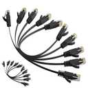 2 x Elecan Cat 6 Flat Ethernet Cable 1 Ft/10 Pack, High Speed Slim Short Patch Cables Internet Cables, 30 AWG Pure Copper 10Gbps 500MHz,Thin Flexible for POE Cat6 Cat 5e Cat 5 Network Cable Cord-Black