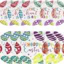 50 PCS Easter Plates, 9 Inch 7 Inch Dessert Paper Plates Party Supplies for Spring Holiday Picnic, Serve for 25 Guests (Egg)