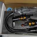 Aolemi Bathroom Faucets 3 Hole,8 Inch Widespread Waterfall Bathroom Sink Faucet,2 Handles Vanity Faucet with Pop-up Drain and Supply Hose,Matte Black