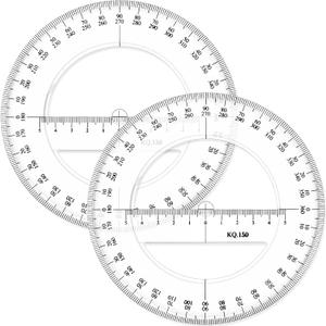 Zonon 2 Pack 6 Inch Protractor, Multifunctional Drawing Ruler Rotatable Mathematical Function Math Geometry Ruler Set, 360 Degree Protractor, Drafting Tools, Large Circle Protractors(Classic)