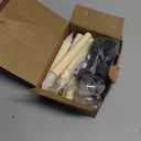 6 Pack Battery Operated Window Candles with Sensor Dusk to Dawn, Ivory Flameless Taper Candlesticks with Removable Black Base & Suction Cups, LED Candlestick for Christmas Decor Home, 12 AA Batteries