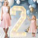 Ledido 4FT Marquee Light Up Numbers 2, Easy to Assemble Marquee Numbers 4 Feet Tall for Indoor & Outdoor Events, Large Lighted Number for Birthday Graduation Baby Shower Anniversary Party Decorations