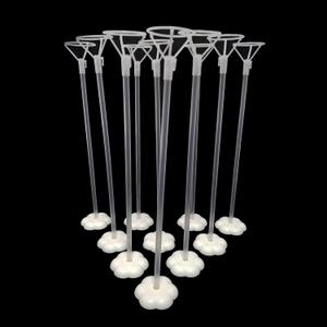 Clear Transparent Balloon Sticks and Stands 10pc set, holders, reusable balloon sticks for table top use with LED Bobo Balloon, for wedding decor, party decoration (10 pack 15 inch, clear)
