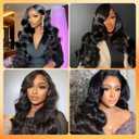 MCLOUD 30 Inch Body Wave Lace Front Wigs Human Hair 13x6 HD Lace Frontal Wigs Human Hair Pre Plucked 200 Density Natural Color Glueless Wig for Women