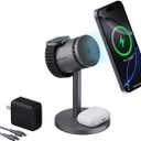 3 in 1 Charging Station Compatible with MagSafe, 15W Cooling Wireless Charger, Charger Stand Qi2 Certified for iPhone 16/15/14/13/12, Samsung S25, Apple Watch, AirPods (45W PD Charger Included)