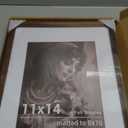 11x14 Picture Frame, USA-Sourced Walnut Wood Photo Frames with HD Tempered Glass, Handcrafted Rounded Corner 11 x 14 Wooden Frame Matted to 8x10 Photos, Gallery Wall Frames for Posters & Art Prints