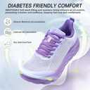 Women's Orthopedic Diabetic Wide Sneakers: Wear Cushion Plantar Fasciitis Hammer Toes Breathable Outdoor Shoes, Lightweight Fashion Arch Support Heel Spur Bunions Sneakers Purple, Size: 8