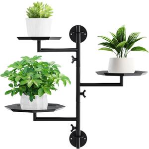 Window Plant Shelves Rotating Indoor, 3-Tier Metal Plant Stand, Wall Plant holder, Window Sill Plant Shelf for Indoor Plants, Window Home DecorOctagonal Shape
