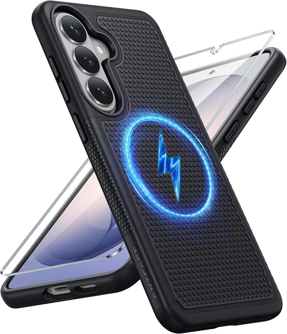 FNTCASE for Samsung Galaxy S26 Case: [Compatible with Magsafe] [Magnetic Phone Cover with Screen Protector] Military Grade Drop Protection Anti-Slip Anti-Fingerprint Dual Layer Shockproof (Magnetic)